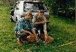 Lata 90'te. Tata wraz z dewizowcem, kt�ry w tym dniu strzeli� w�a�nie te 2 koz�y...