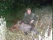 Polowanie na tego dzika trwa�o 30min. Dzie� wczesniej go zobaczy�em i rozpozna�em. Kiedy siedzia�em wyszed� mi raz i si� szybko schowa�.Po 10min wyszed� mi ponownie i tak zosta� .D.B. �w Hubercie. Dzik 104kg. 