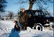 nemrod w zimowej scenerii
�owczy z przyjacielem